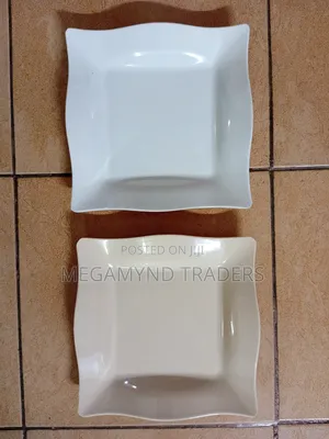 12pc Melamine Plates Square White