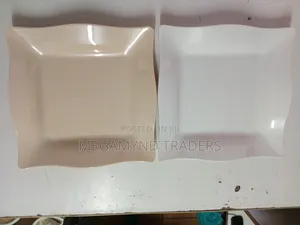12pc Melamine Plates Square White