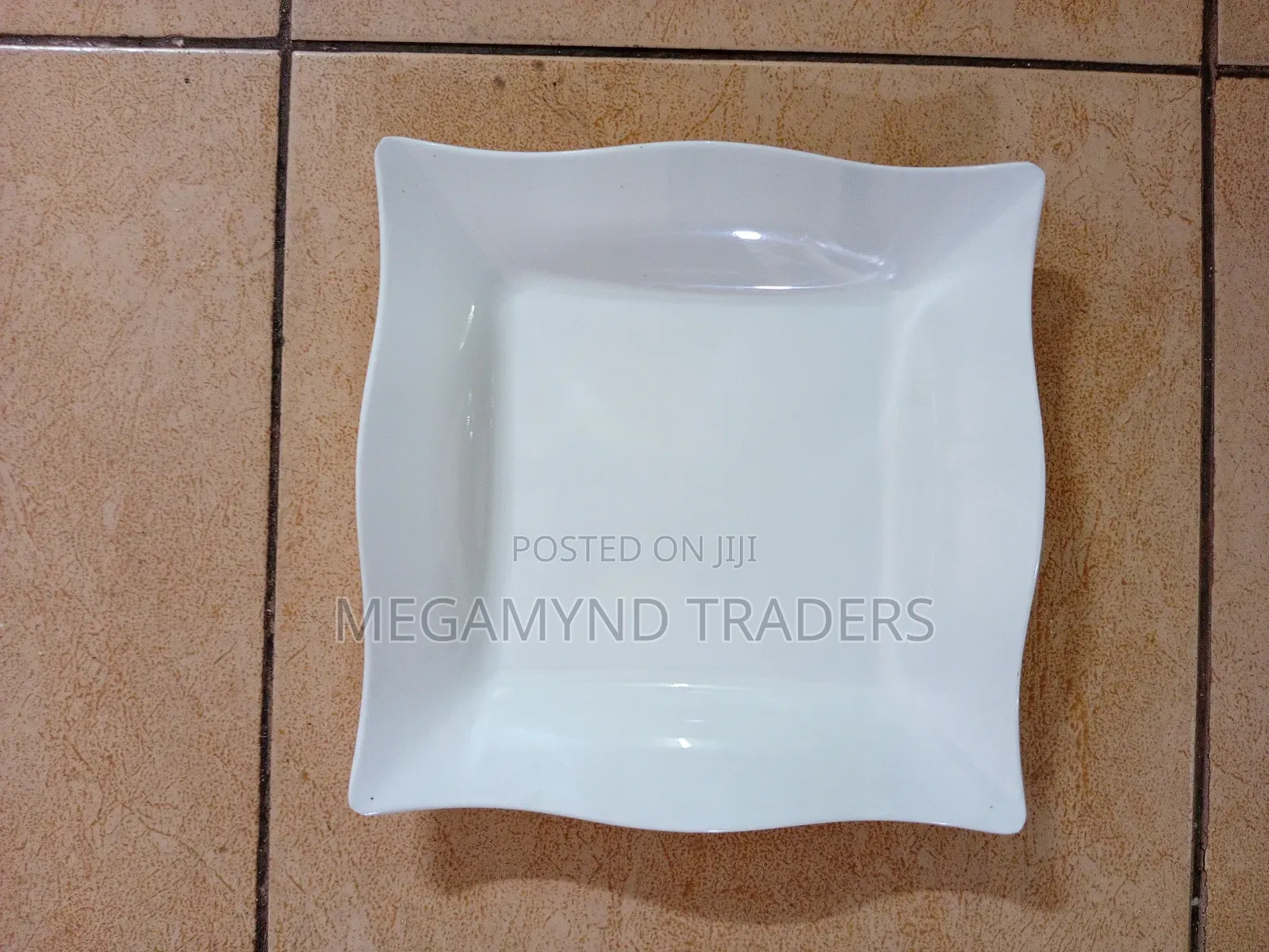 12pc Melamine Plates Square White