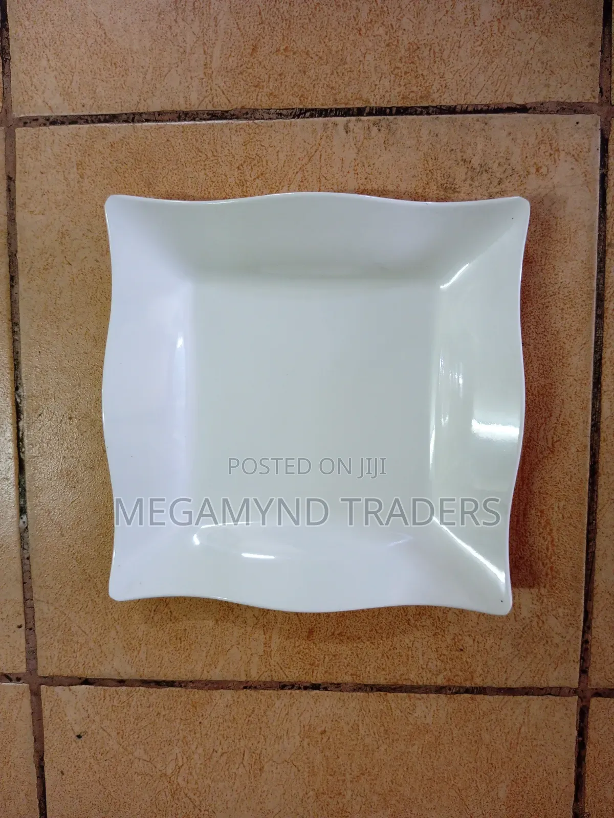 12pc Melamine Plates Square White