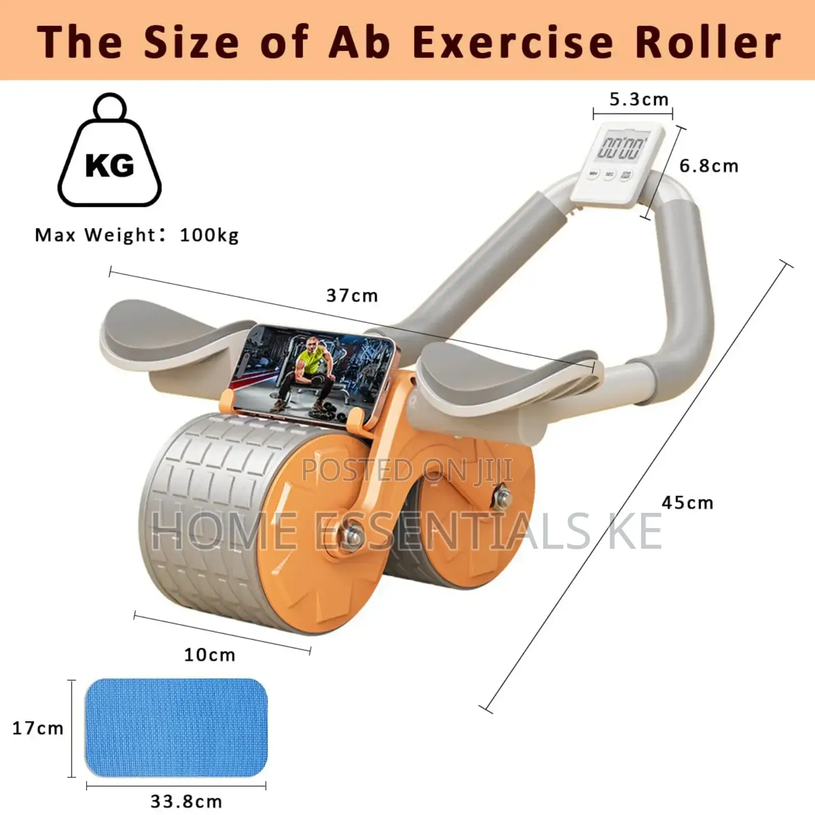 2 Elbow Pad Automatic Rebound Healthy Abdominal Wheel