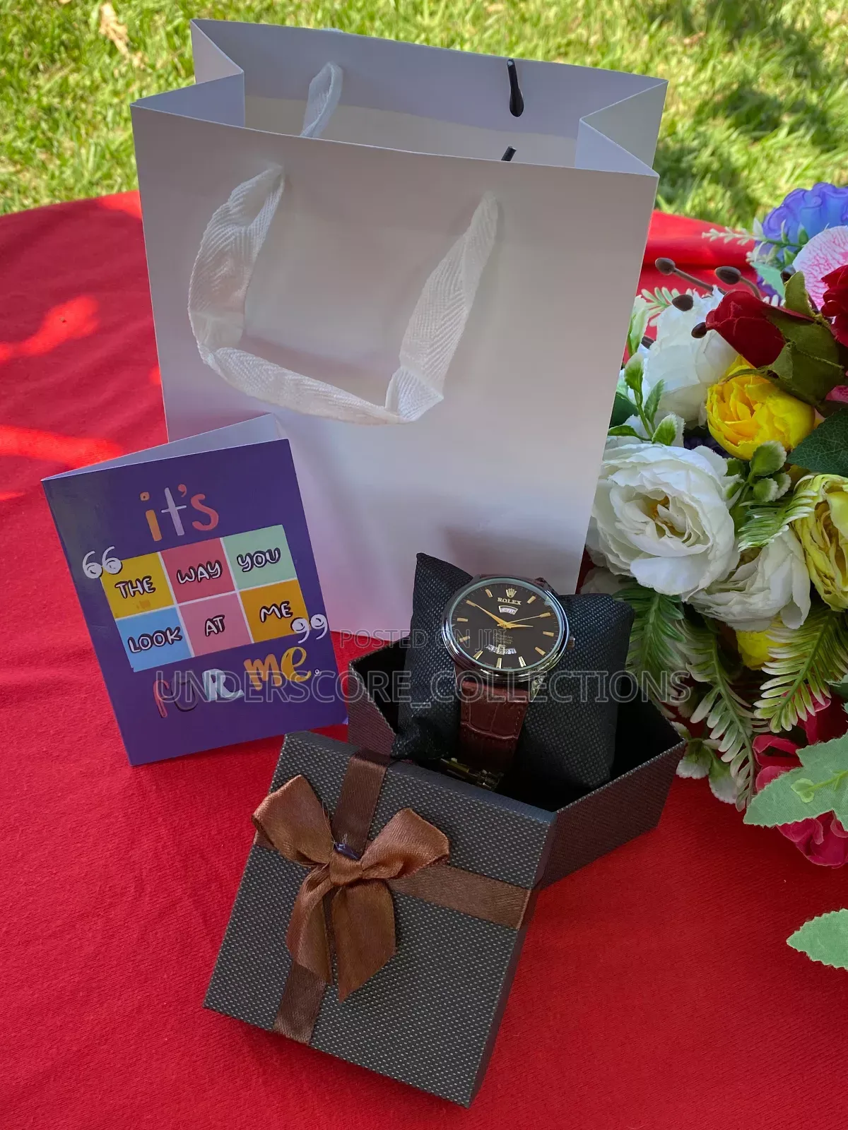 Leather Watch N a Card Gift Set