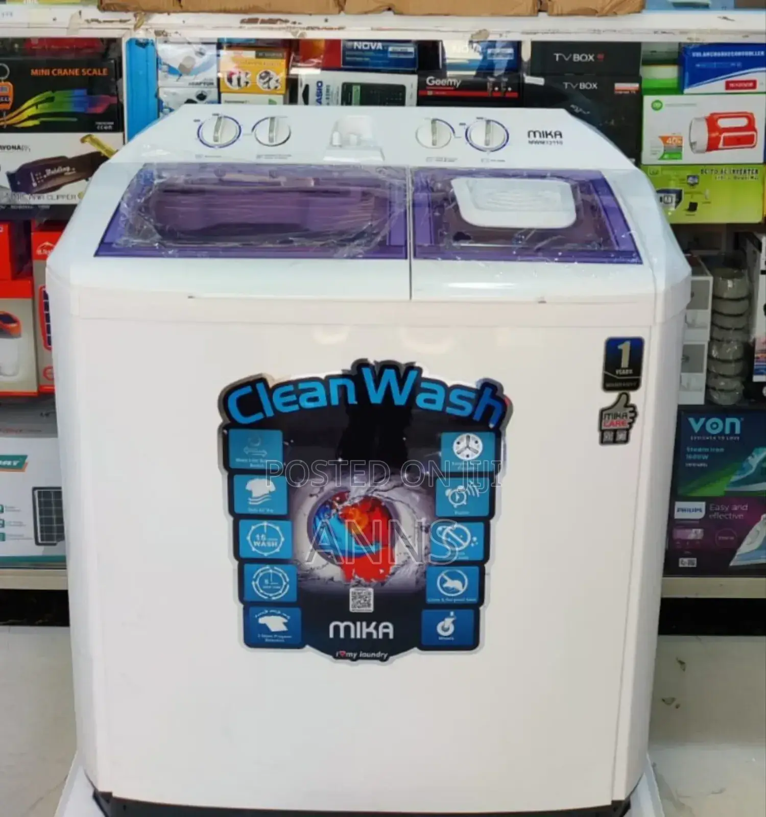Mika Twin Tub 10kgs With Turbo System Wash and Spin Machine