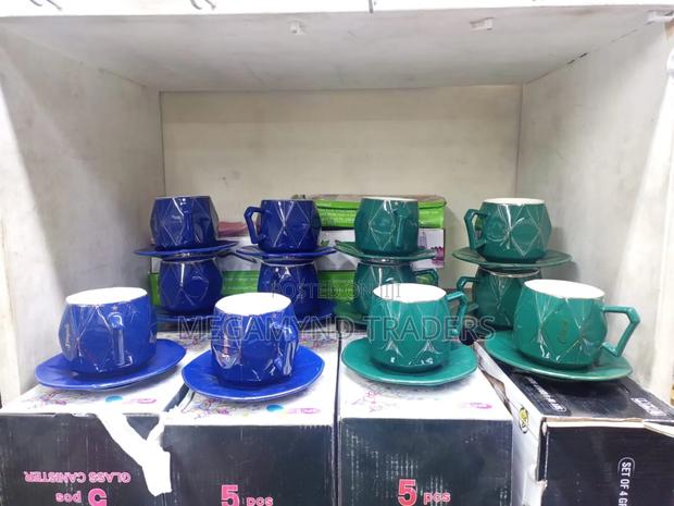 Diamond 6pc Cups and 6pc Saucer/Nordic Ceramic Tea Set