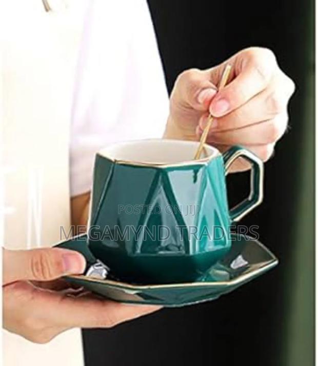 Diamond 6pc Cups and 6pc Saucer/Nordic Ceramic Tea Set - thumbnail 2