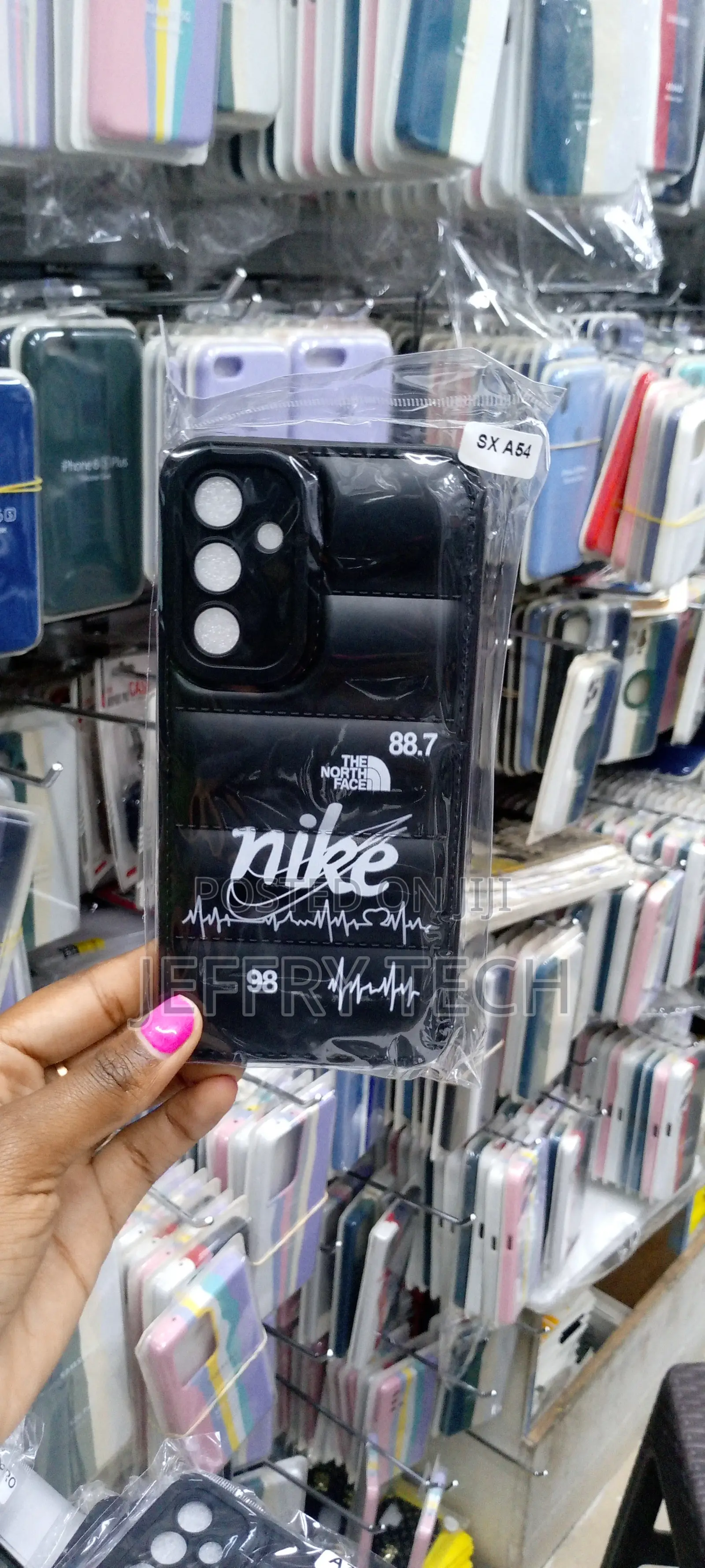 North Face Puffer Design Soft Case for Samsung A54 Nike