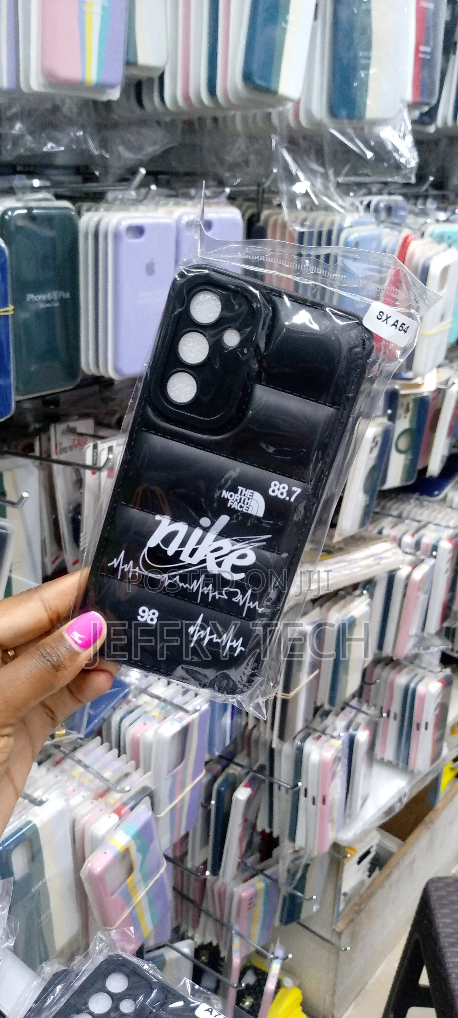 North Face Puffer Design Soft Case for Samsung A54 Nike