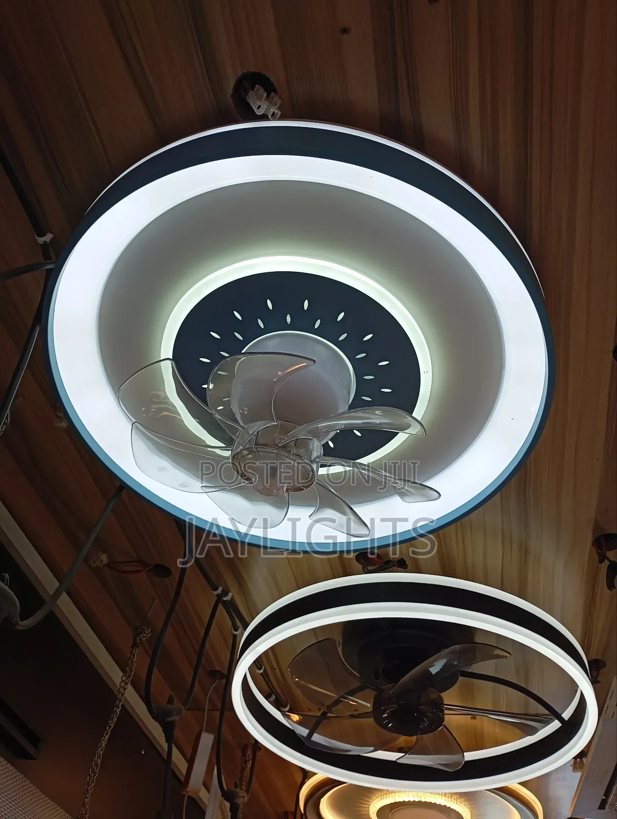 Leafless Wide Voltage Bedroom Ceiling Fan With Light