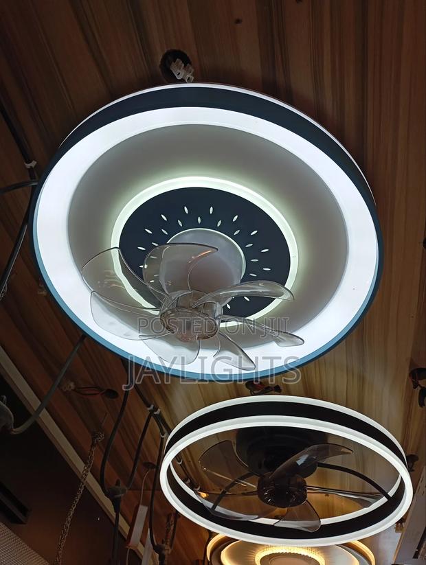 Leafless Wide Voltage Bedroom Ceiling Fan With Light - main view