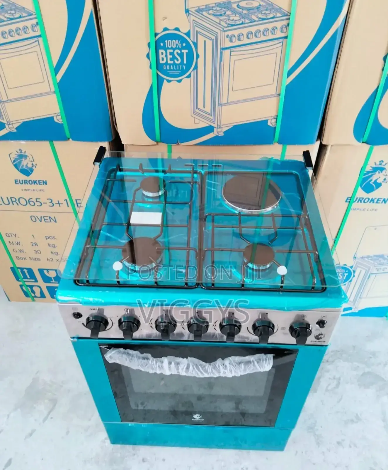 60*65 Euroken 3+1 Free Standing Cooker Auto Ignation