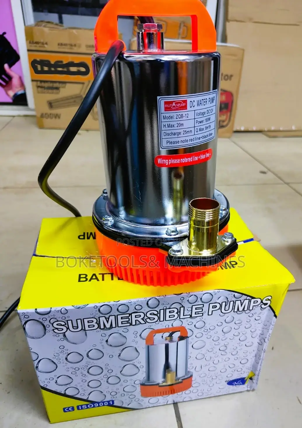 Dc 12 V Submersible 
180 Watts
Maximum Height 20 M