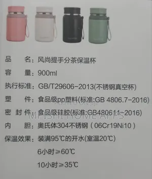 900ml Thermometer Lid Food Flask