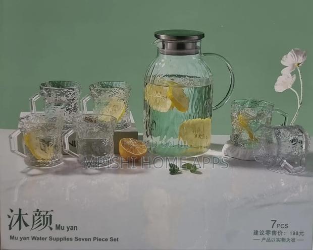 7pcs Golden Glass Water Set