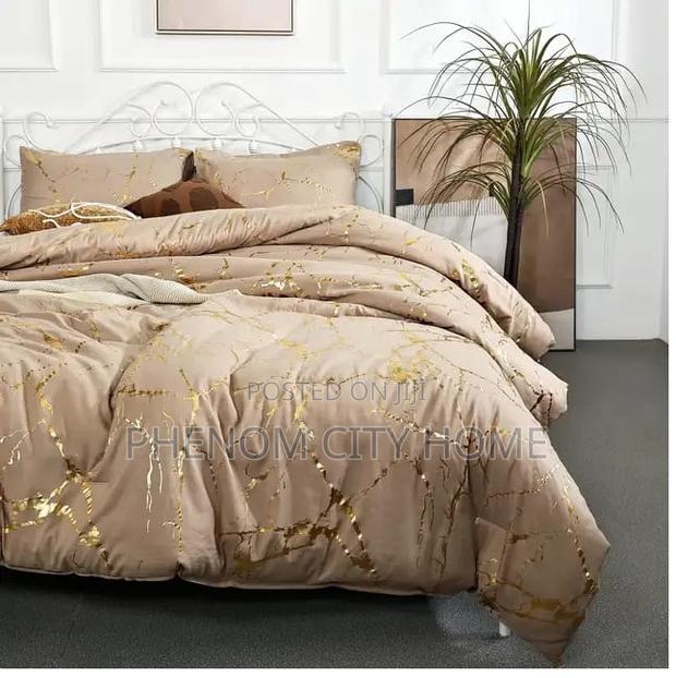 Beige and Pink Luxury Marble Duvet Cover Set