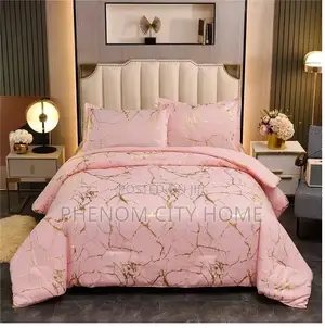 Beige and Pink Luxury Marble Duvet Cover Set