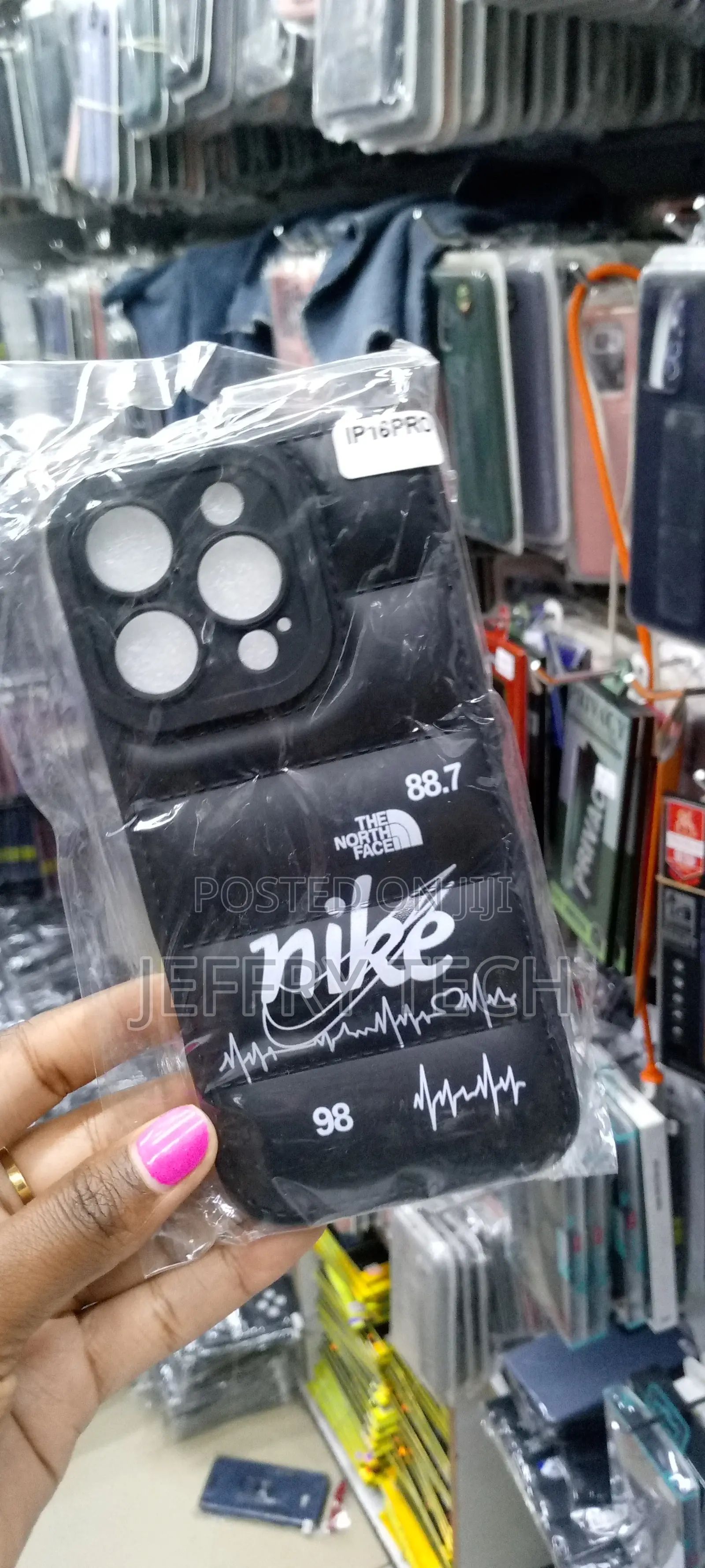 The NORTH FACE iPhone 16 Pro Nike Design Puffer Case