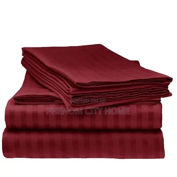 Grey Stripped Extra King Size Bedsheet Set - thumbnail 2