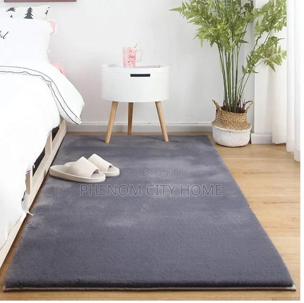 Plain Grey Style Nordic Rabbit Fur Carpets