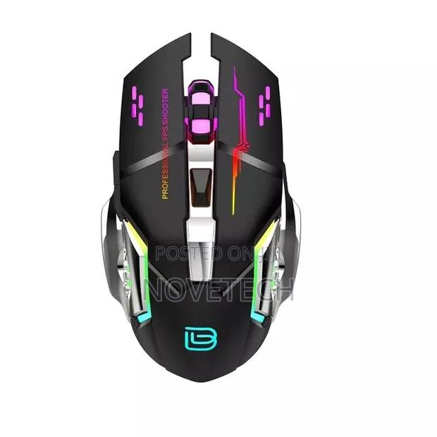 Gaming Mouse Wireless Rechargeable Silent Click2400dpi Black - thumbnail 2