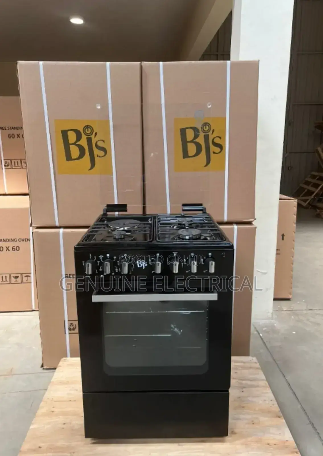 New Model Black BJS 60x60 3-Gas+1 Hot Plate With Turbo-Fan