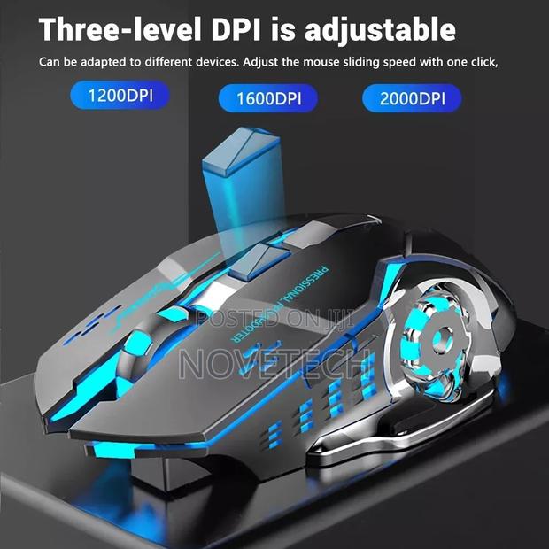 Wireless Gaming Mouse Rechargeable Bluetooth USB Mechanical - thumbnail 2