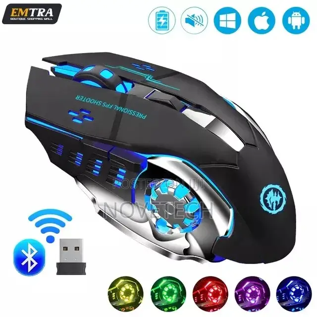 Wireless Gaming Mouse Rechargeable Bluetooth USB Mechanical