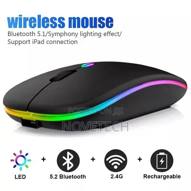 Backlit RGB Wireless Mouse Rechargeable Bluetooth Mouse - main view