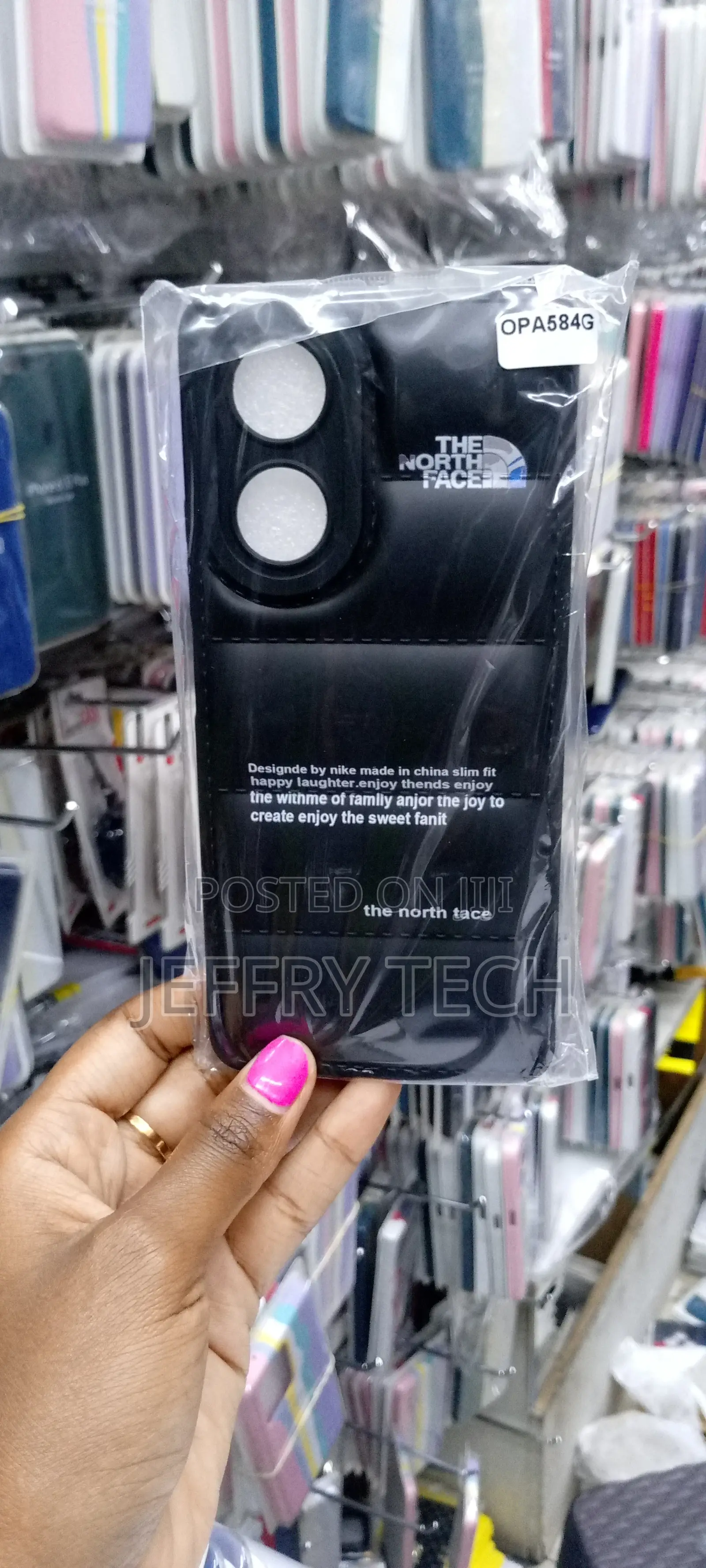 OPPO A58 the North Face Puffer Edition Black Bumper Case