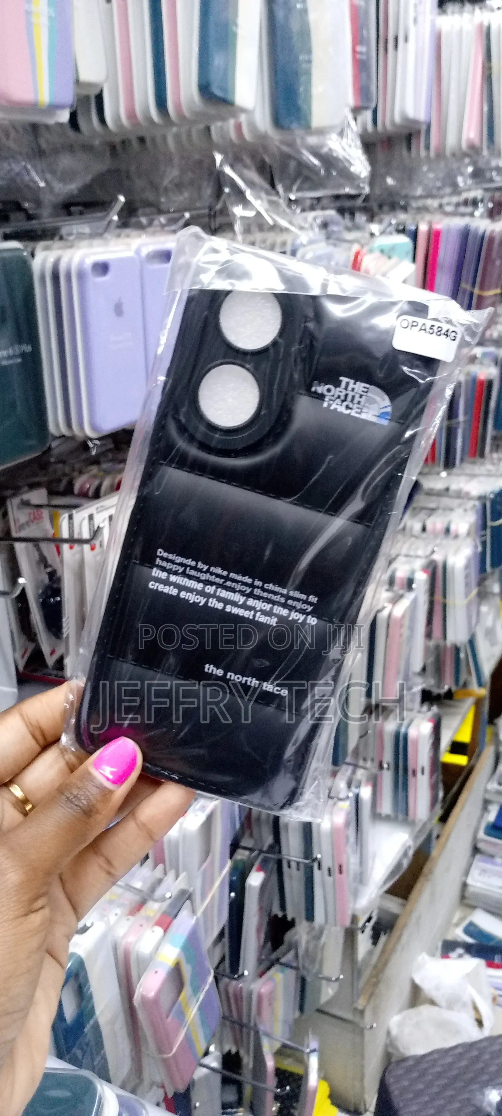 OPPO A58 the North Face Puffer Edition Black Bumper Case
