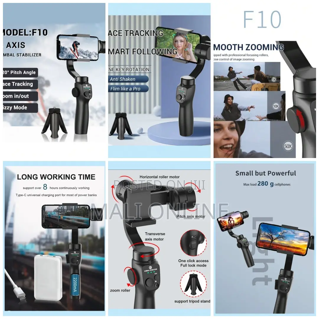 3-Axis Handheld Stabilizer F10 for Live Video Vlogging