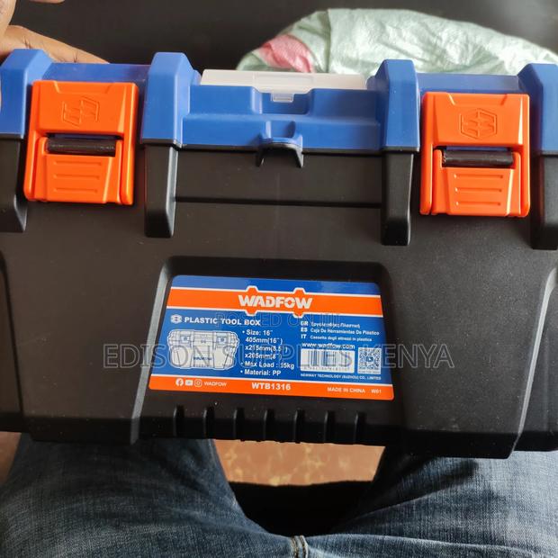 Plastic Tool Box 16'' Inch Wadfow Toolbox Lock Storage Box - thumbnail 4