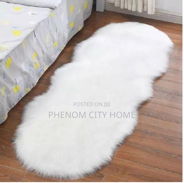 Plain White Faux Bedside Mats - main view