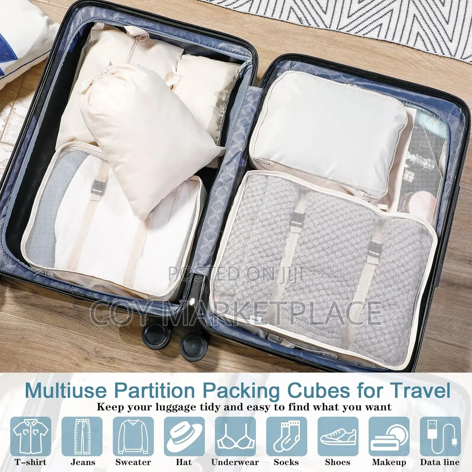 8in 1 Travel Bag Organiser
