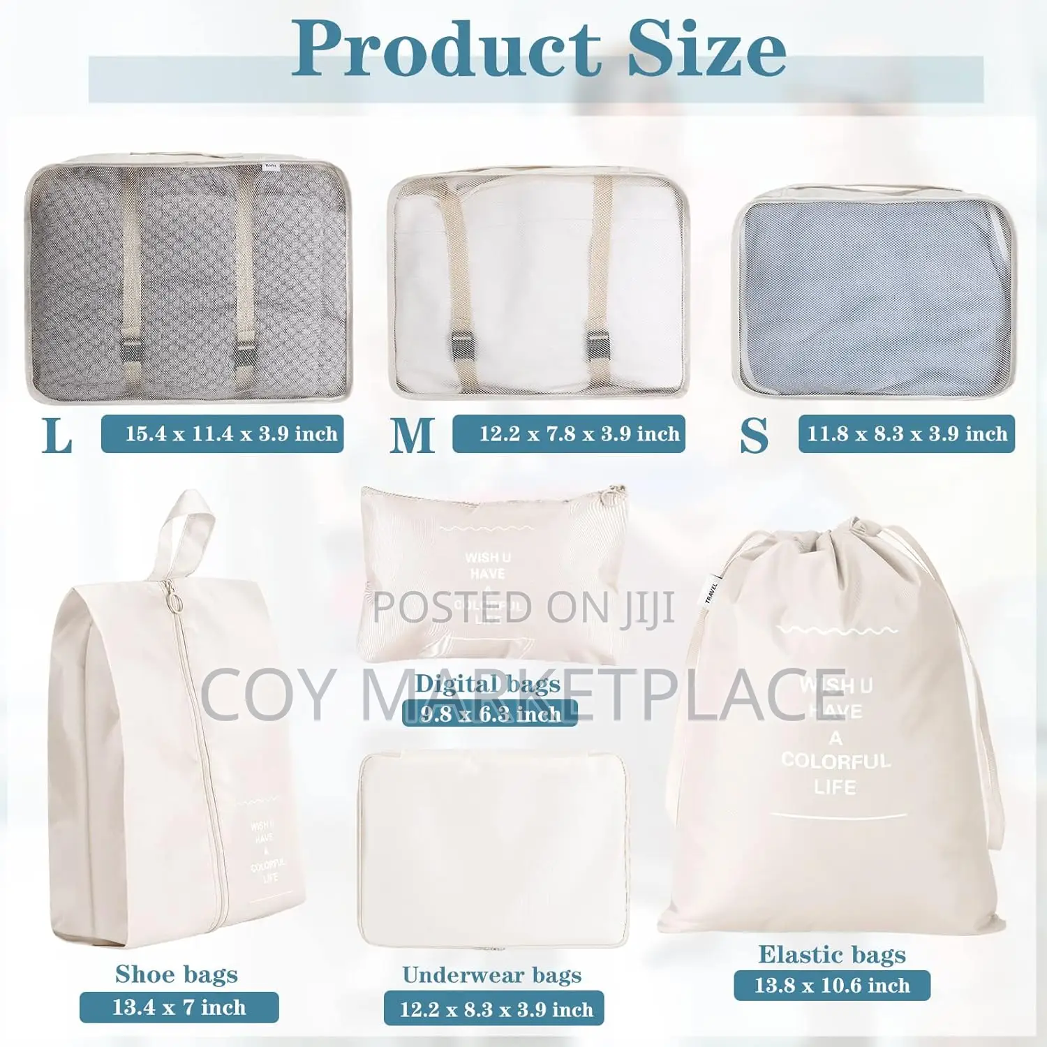 8in 1 Travel Bag Organiser