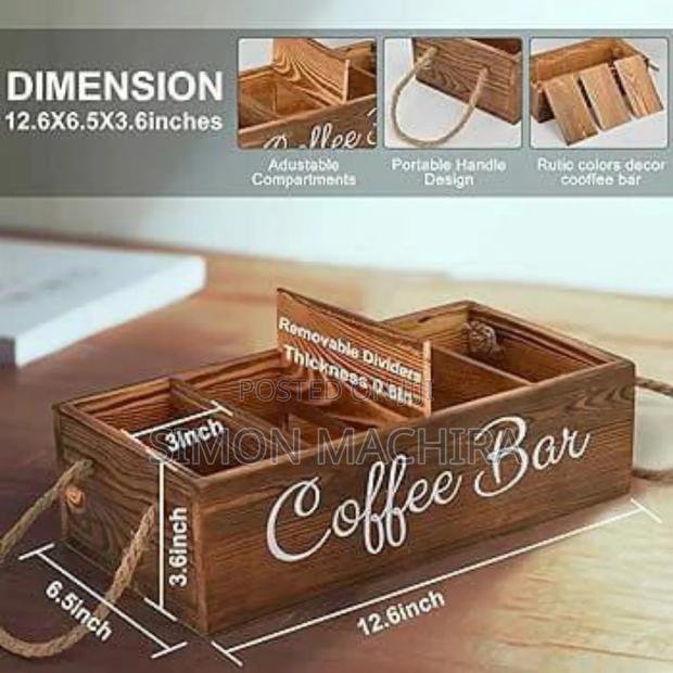 Wooden Tea Organizer/ Coffee Organizer - thumbnail 2
