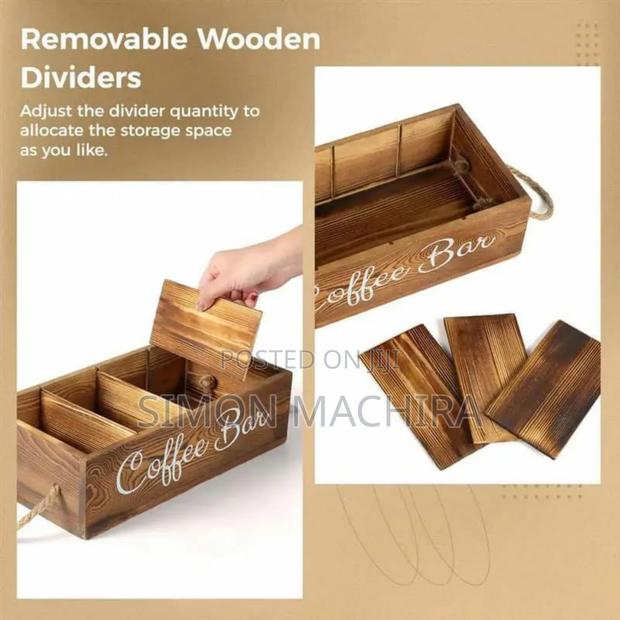 Wooden Tea Organizer/ Coffee Organizer - thumbnail 3