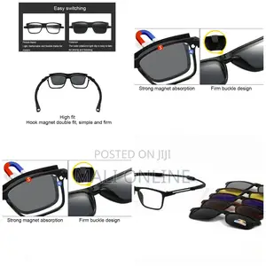 5 in 1 Polarized Sunglasses TR90 Clip-Ons Set