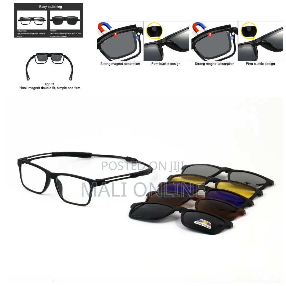 5 in 1 Polarized Sunglasses TR90 Clip-Ons Set