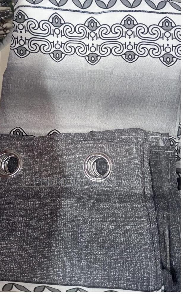 Brown Themed Patterned Curtains With Matching Sheers - thumbnail 2