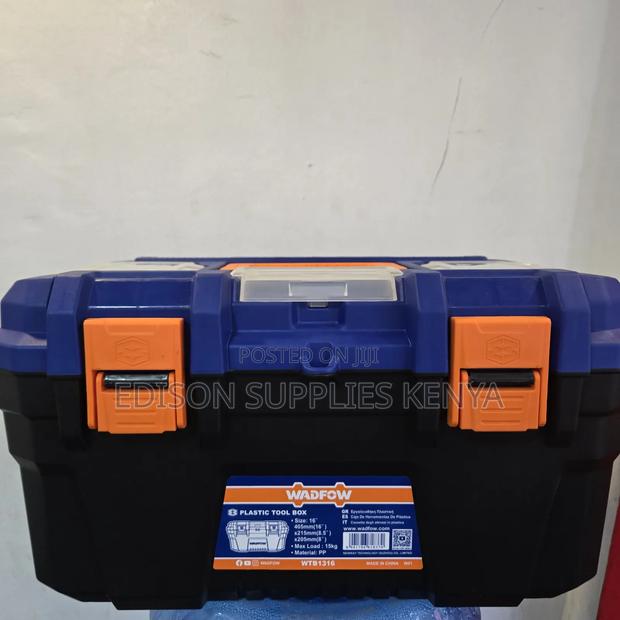 Plastic Tool Box 16'' Inch Wadfow Toolbox Lock Storage Box - thumbnail 5