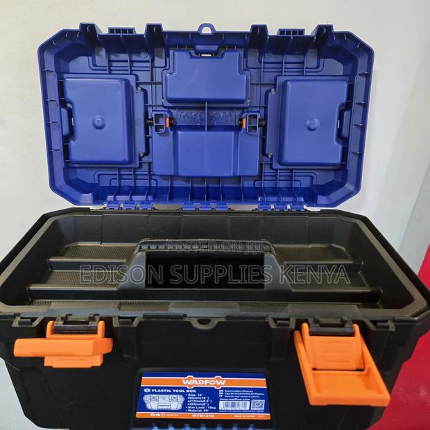 Plastic Tool Box 16'' Inch Wadfow Toolbox Lock Storage Box - thumbnail 8