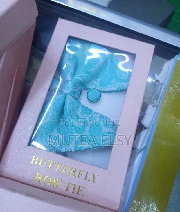 Liam Green Light Blue Butterfly Bowties Sets - main view