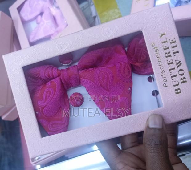 Baby Pink Red Pink Butterfly Bowties Sets