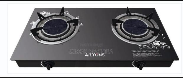AILYONS 2 Burner Glass Top Gas Cooker Infrared Burner