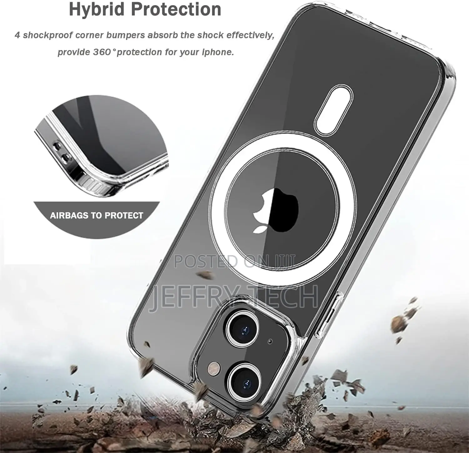 EMODIL Case for iPhone 15 Magsafe Clear Cover Magnetic Wire