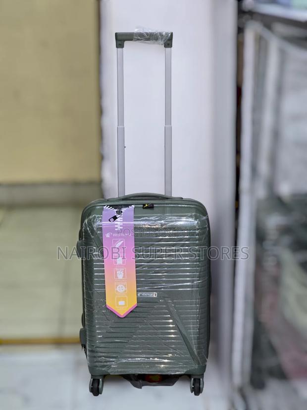 Cabin Size Combat Green Rubber Suitcase Small Size 20" Heigh