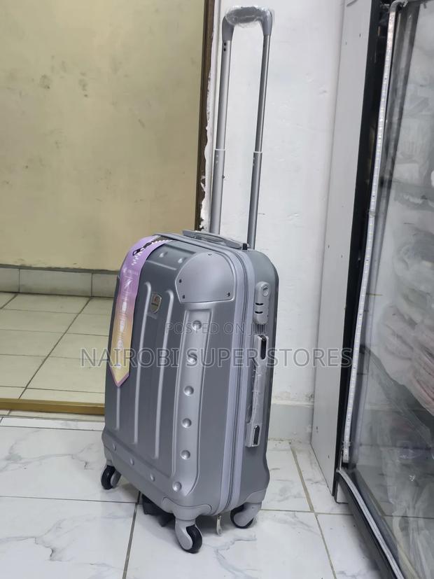 Grey Fibre Cabin Size Small Travel Suitcase Bag