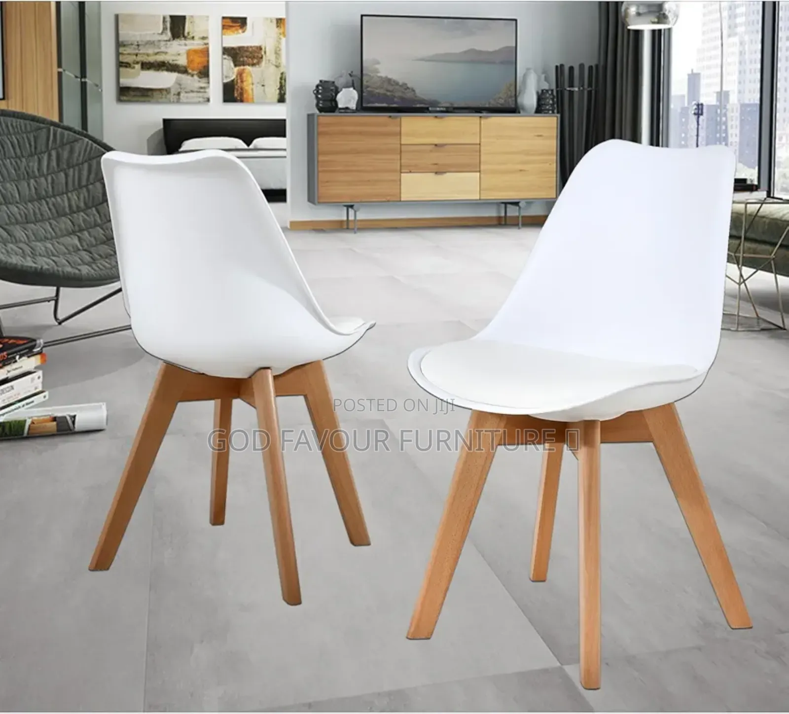 Beautiful White Wooden Leg Chair Qk8je