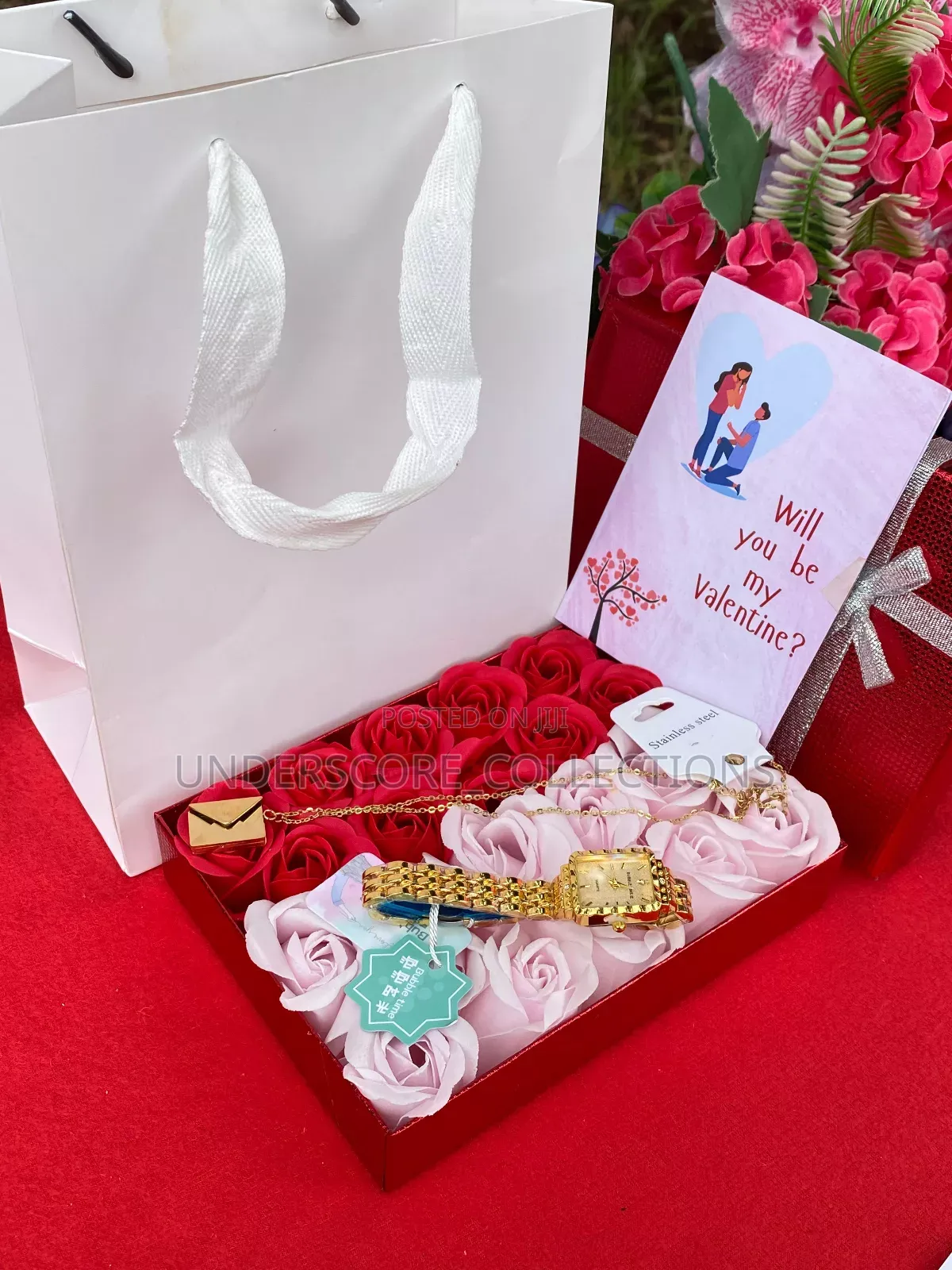 Roses, Necklace,Watch Gift Box for Women