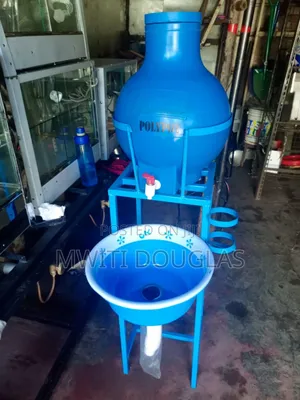 Bluish Hands Washing Station